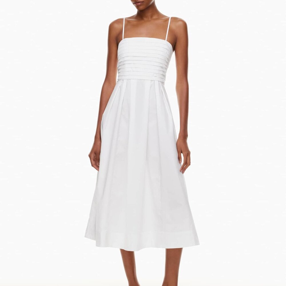 Aritzia Babaton White Vault Poplin Dress